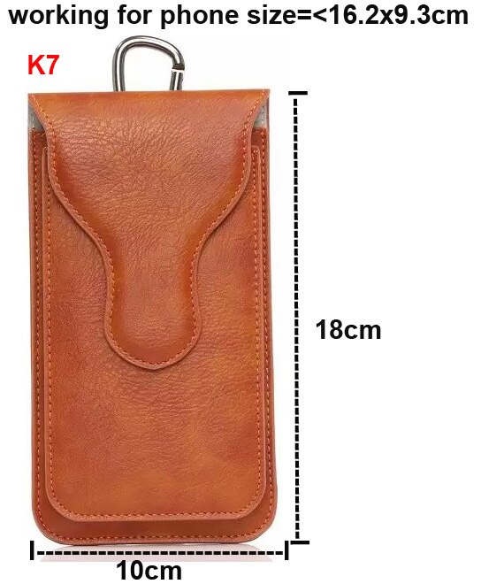 Dual Pouch Hook Loop Waist Belt Leather Phone Case For Asus ROG Phone,Zenfone Max Pro M1 M2 ZB601KL,Zenfone 5 5Z 4 Max Pro 3 5 6: K7