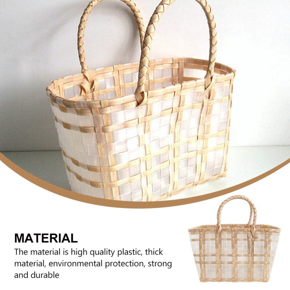 1Pc Waterproof Plastic Beach Bag Shopping Basket for Shop Decor