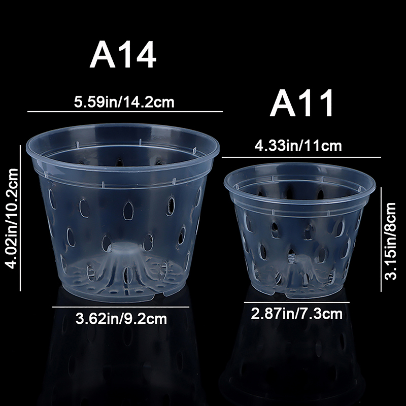 1Pc Bloempot Tuinplanter Drainagepotten Met Gaten Transparante Orchideeënmanden Plastic Ademende Bloempotten Accessoires