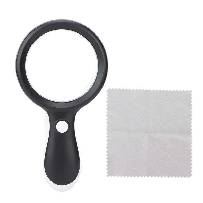Magnifying Glass Optical LED Magnifying Glass for Reading for Watching: black
