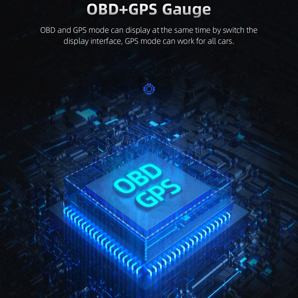 OBD GPS Dual System Head-up Display Display 2 Inches LCD Car Digital Hud GPS Speedometer Overspeed Alarm Car Speed Projector