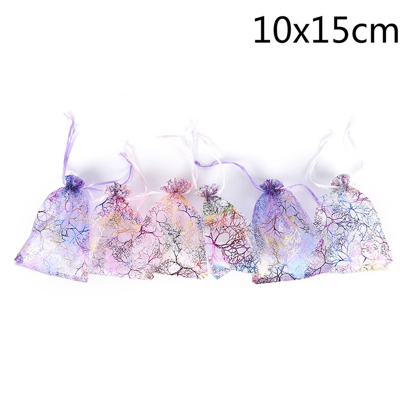 10Pcs Sieraden Pouch Bags Bruiloft Gunsten Organza Zakjes Decoratie 4 Grootte Kiezen: 10cm by 15cm