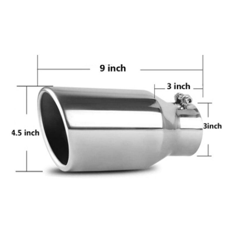 Exhaust Pipe Head Motorcycle Tail Throat Exhaust Pipe Stainless Steel Exhaust Tail Pipe Exhaust Nozzle 3 Inch Air Inlet