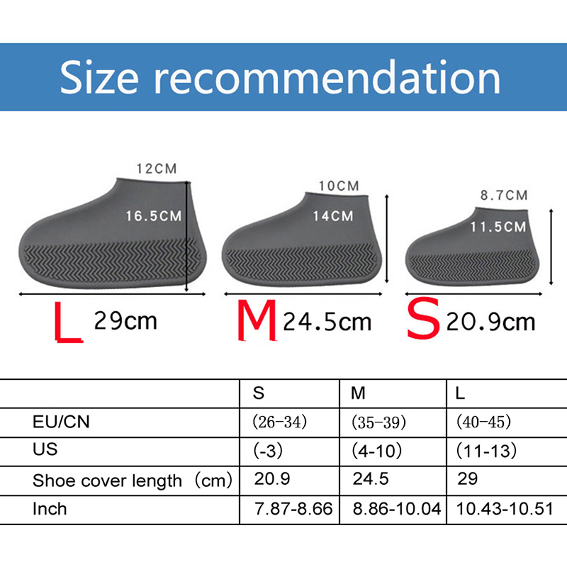 1 Paar wasserdichte, rutschfeste Silikonschuhe, hochelastisch, verschleißfest, unisex-Regenstiefel für regnerische Tage Ich bin Freien, wiederverwendbarer Schuhüberzug