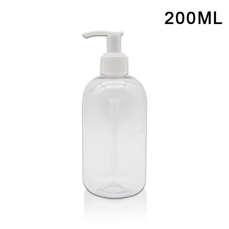 Clear Plastic Verdikte Flessen Met Pompen Dispensers Navulbare Vloeibare Zeep Transparante Ronde Flessen F2: 200ml