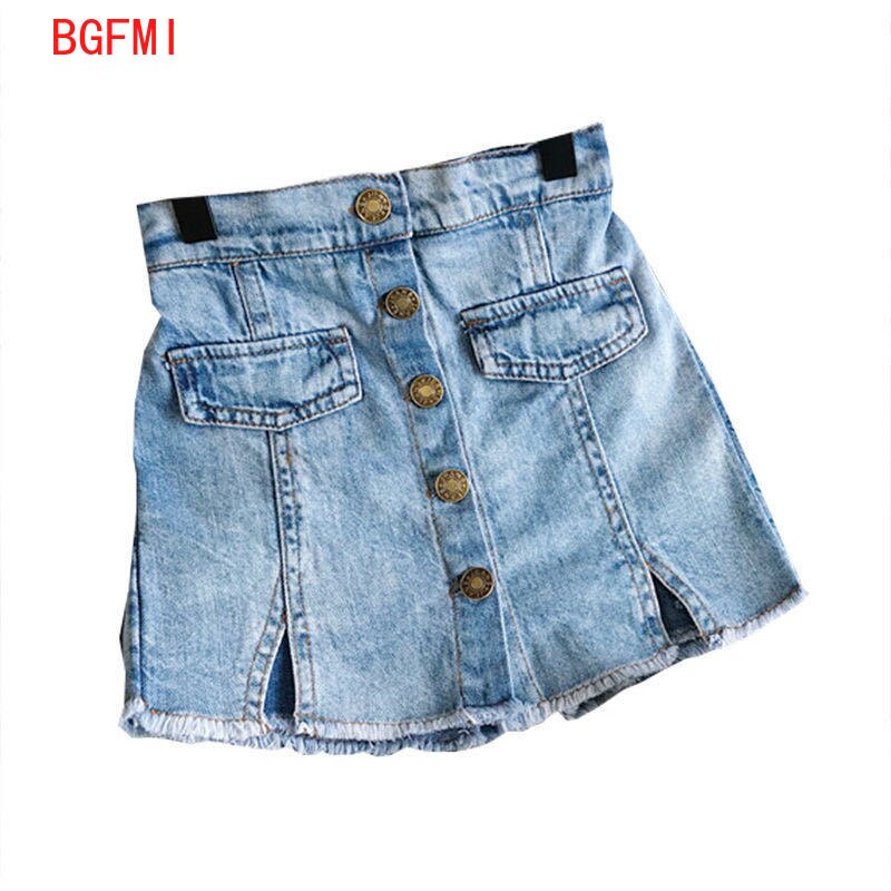 Jupe-culotte en denim pour fille, tenue d'été décontractée à boutons, en Denim, pour enfants de 2 à 10 ans, 2022: 4T