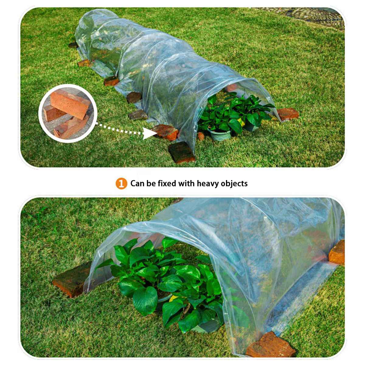 5M Long Tunnel Garden Greenhouse Grow Protect Plants Transparent PE for Garden Plant Shelter Farm Agriculture