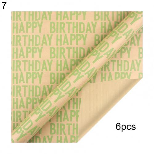 Thicken 1 Set Portable Happy Birthday Wrapping Paper Single-Sided Craft Papers Collapsible for Home: 7