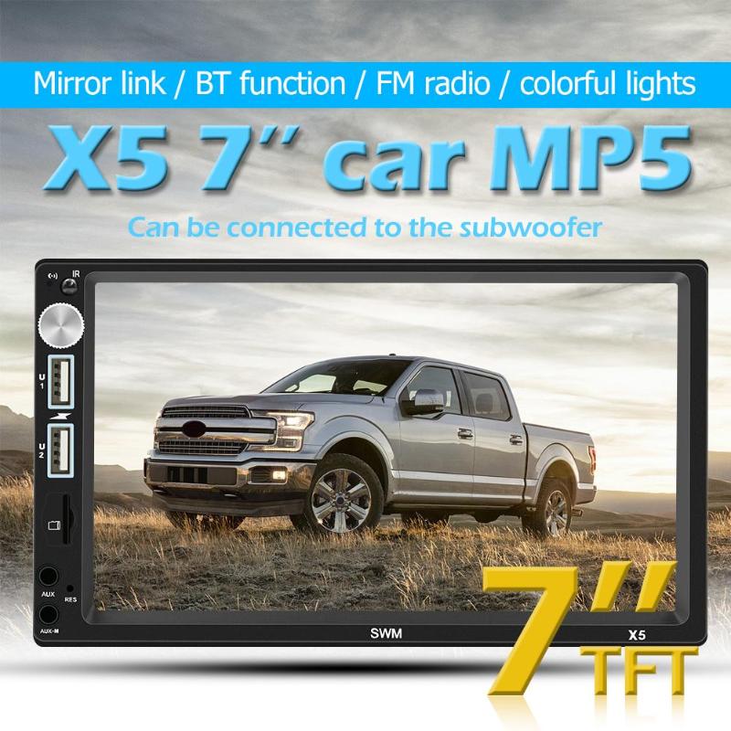 SWM X5 2 DIN 7 pulgadas Bluetooth AUX RCA coche estéreo MP4 MP5 música reproductor de vídeo FM Radio receptor unidad principal coche reproductor Multimedia