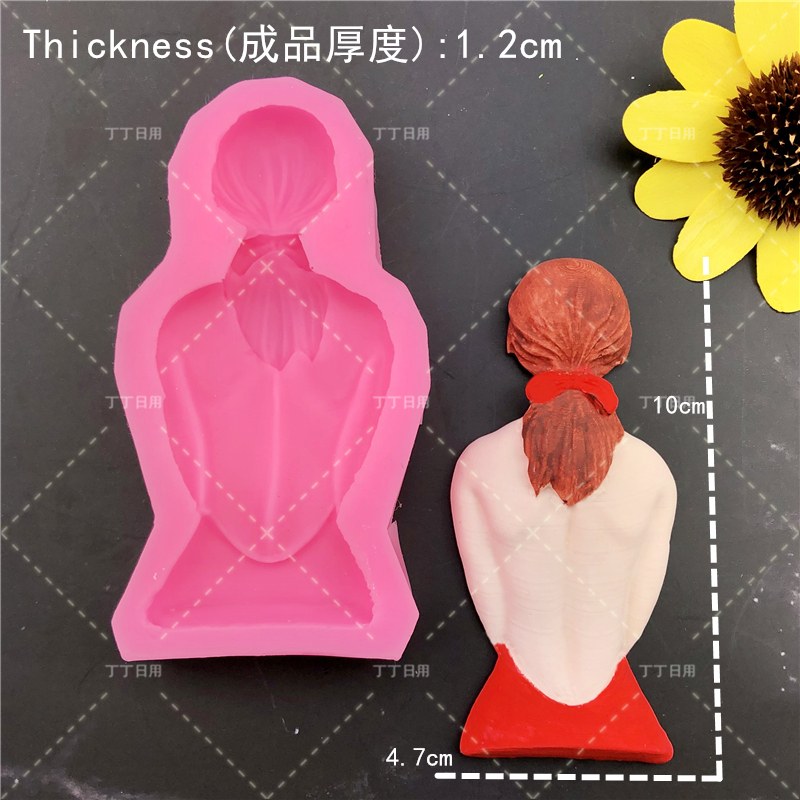 Moule à gâteau en Silicone pour jupe de princesse, fille dame, fille, outils de décoration de chocolat, cuisson de gâteaux, moules en argile de gypse