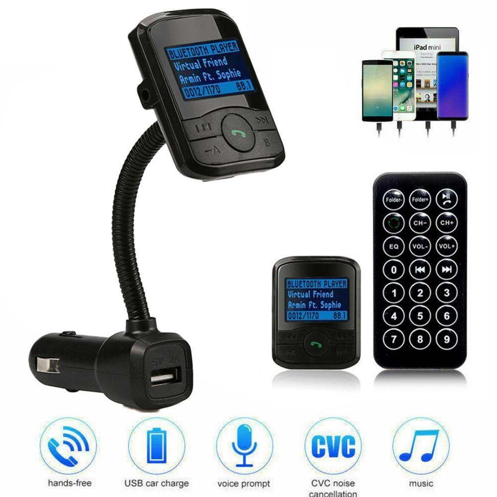 Auto Bluetooth Car Kit Fm-zender MP3 Speler Stuurwiel Handsfree 5V 2.1A MP3/Wma Voor Iphone Ipad samsung Htc Google