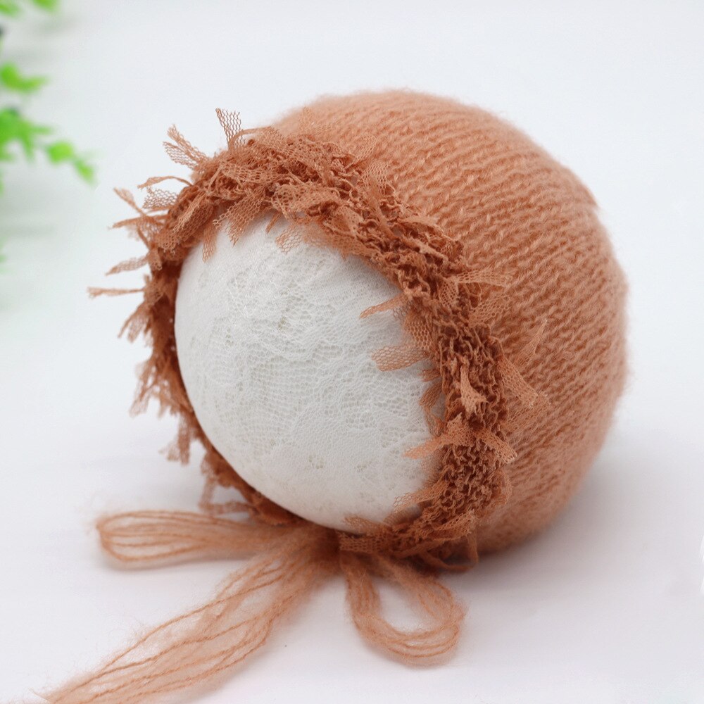 Pasgeboren Fotografie Props Hoed Mohair Pasgeboren Hoed Baby Fotoshoot Props Accessoires: orange