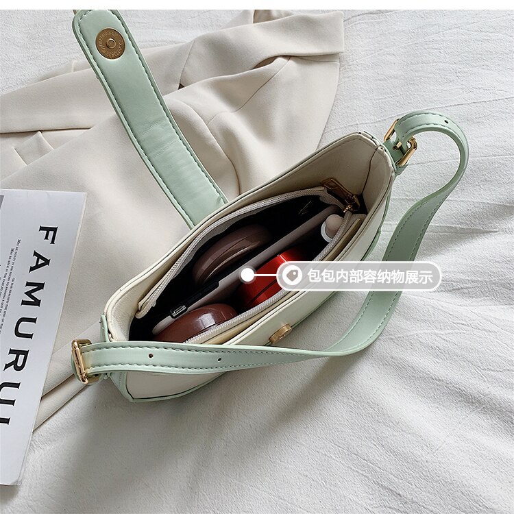 Fransk armhulepose håndtaske & skuldertaske crossbody taske bredde 21cm højde 16cm tykkelse 5cm