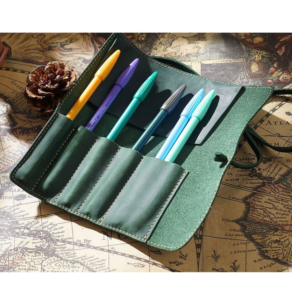 Astuccio Portapenne In Finta Pelle &ndash; Custodia Con Zip Per Penne Stilografiche E Roller &ndash; Fodero Da Viaggio
