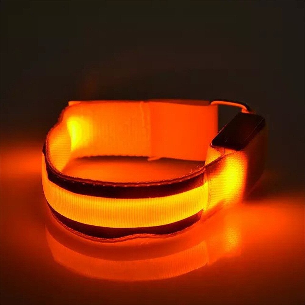 Fietsen Lichtgevende Armband Reflecterende Led Light Arm Armband Strap Veiligheid Riem Voor Night Running Fietsen Riem Veiligheid # j2p: Orange 