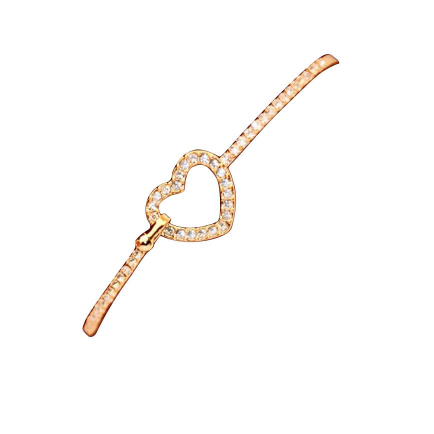 ¡Superventas! brazaletes Retro de para mujer, brazalete de oro con diamantes de imitación, brazalete de corazón, brazalete, joyería Drosphipping Jun8