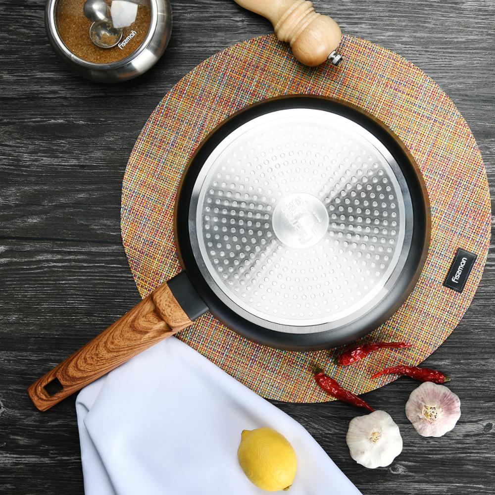 Fissman Vega Serie Diepe Koekenpan Met Zwarte Marmeren Coating Aluminium Inductie Fornuis