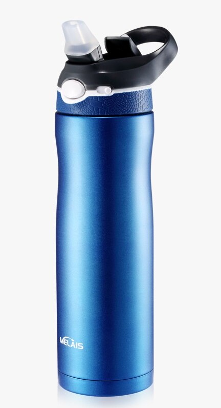 Sport vandflaske 600ml protein shaker udendørs rejser bærbar lækagesikker drinkware min drikkeflaske bpa gratis rustfrit stål: Ad101 mørkeblå