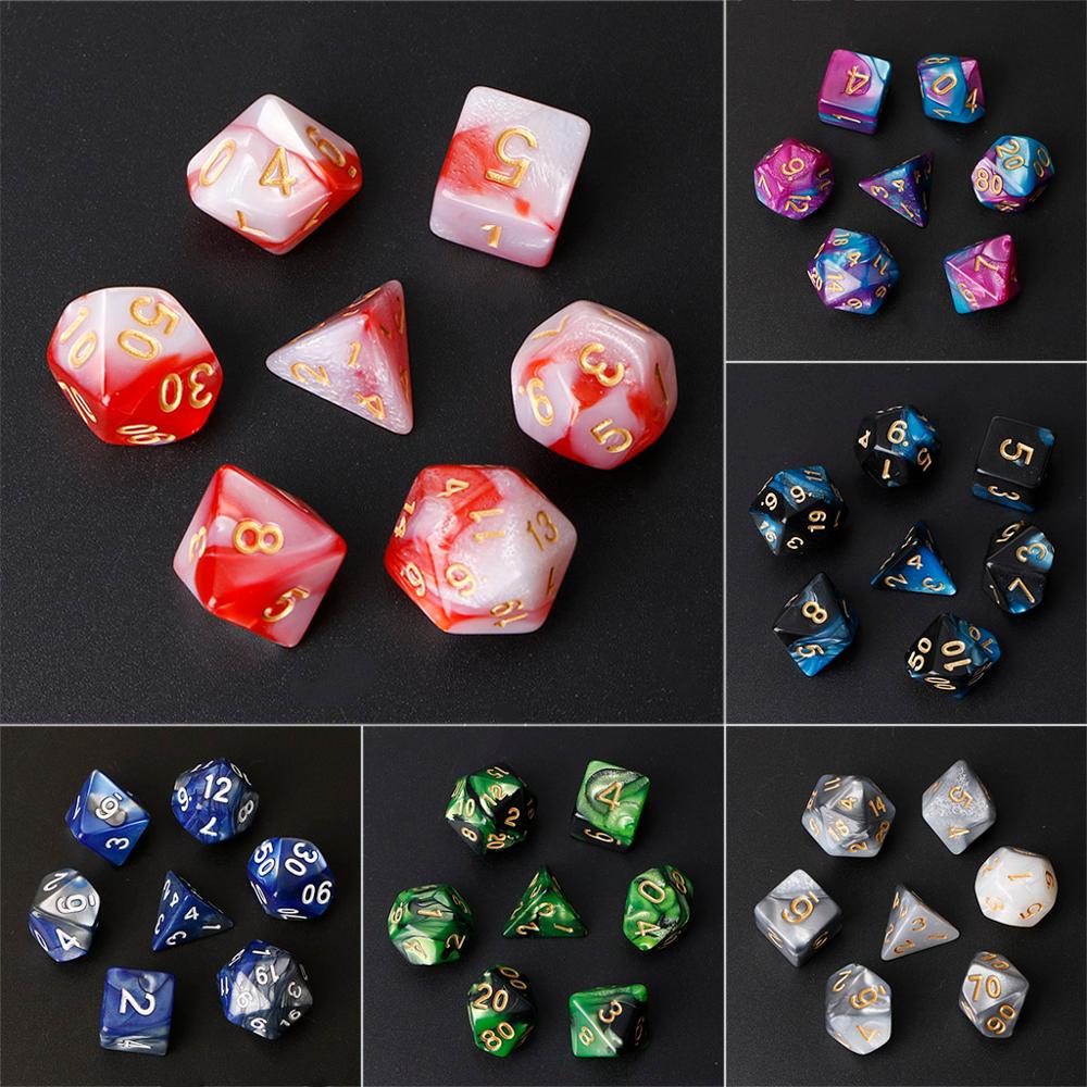 7 pçs/set acrílico poliédrico dados para jogo de tabuleiro trpg