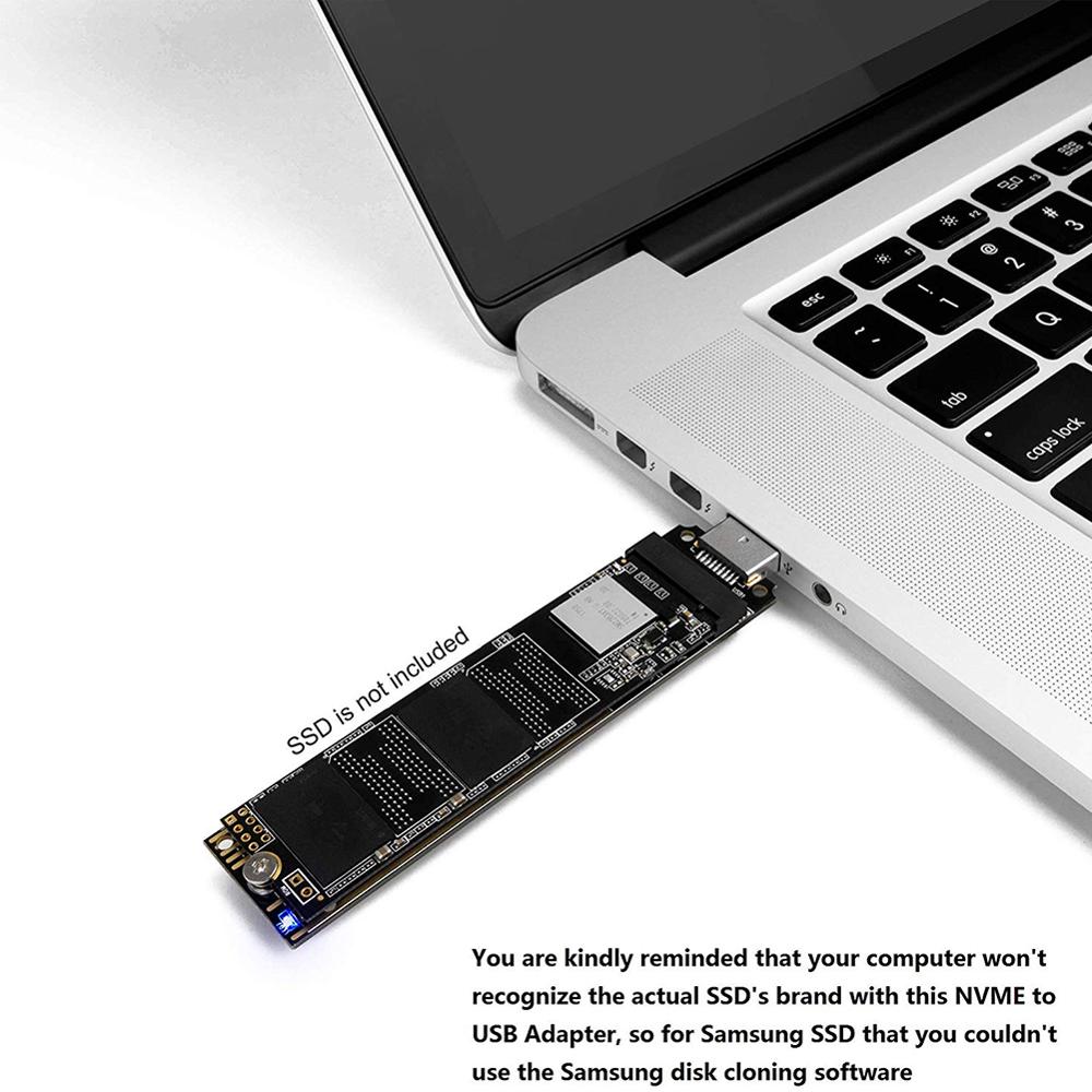 M2 nvme ssd-adapter pcie eksternt hårdt kabinet hdd-kort m .2 to usb 3.1 gen 2 10 gbps m nøgleadapter til 2242 / 2260 / 2280 ssd