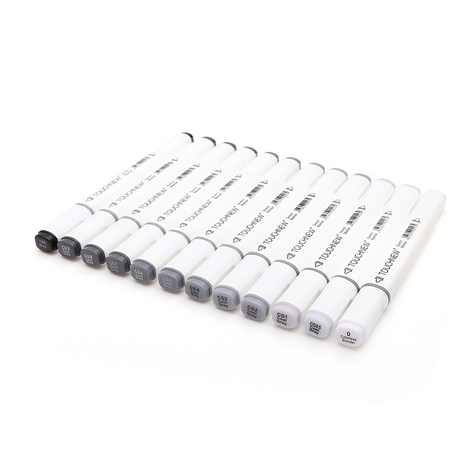 Touchnew 6/12/30 Farben Graustufen Art Marker Pen Doppel-Ended Skizze Marker Alkohol Tinte Auf Wasserbasis Neutral Grau Töne Kunst Liefert
