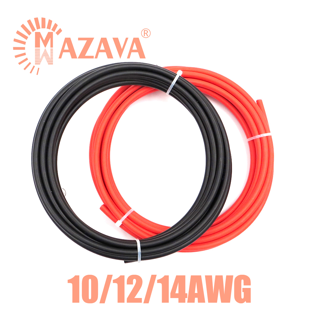 10M 10/12/14AWG Solar Cables Wire TUV Cable PV Solar Panels Connection Red Black PV1-F