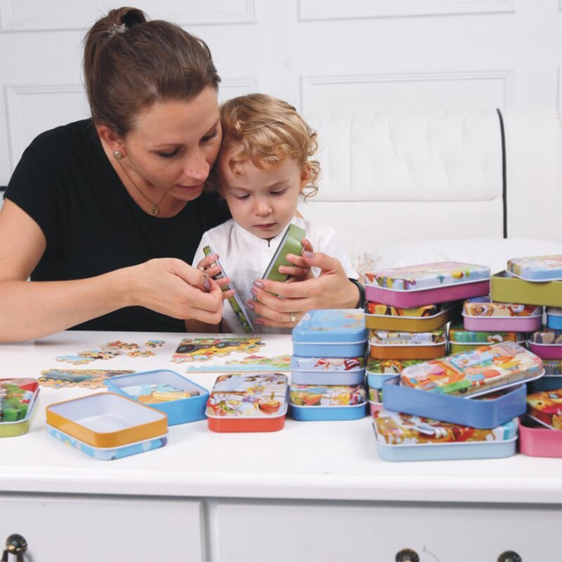 60 Pcs Houten Puzzels Voor Kinderen Kinderen Ontwikkeling Speelgoed Beste Cadeau Cartoon Beeld Dier Jigsaw Doos Baby Vroege Educatief Speelgoed