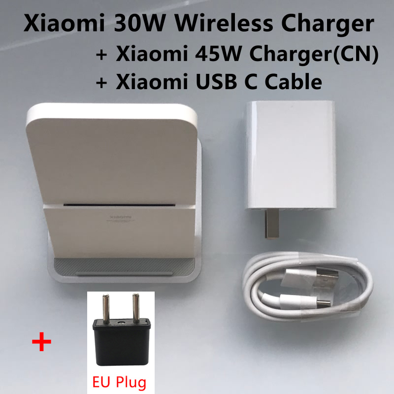 Original Xiaomi Vertical Air-cooled Wireless Charger 30W Max with Flash Charging for Xiaomi Mi Smartphone: 30W n EU Plug