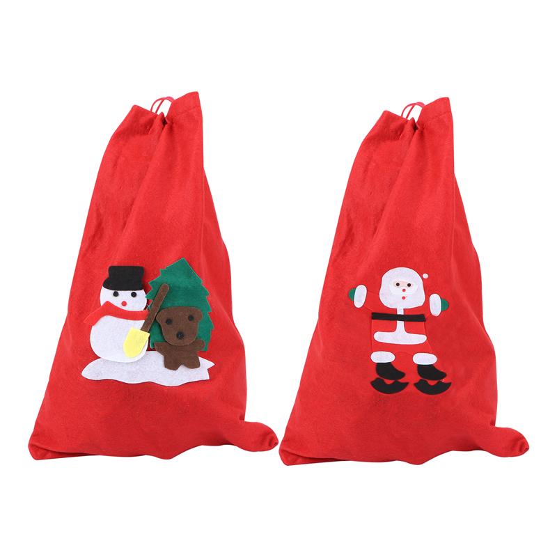 2 Stuks Christmas Bag Kerstman Huidige Zak Kerstboom Decoraties