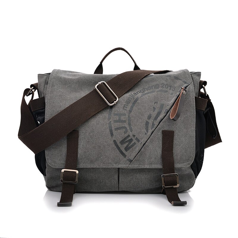 Man Canvas Messenger Tassen Duffle Tote Reizen Schoudertas Tote Bolsa Crossbody Tassen Rits Reizen Leisure Handtas: Gray