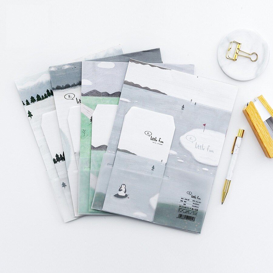 9 stks/set 3 Enveloppen + 6 Schrijftafeltje Papier Retro Nordic Series Envelop Voor Koreaanse Briefpapier