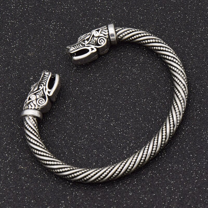 LAKONE-pulsera con cabeza de lobo para adolescentes, joyería india, accesorios de , brazalete vikingo para hombre, pulseras, brazaletes