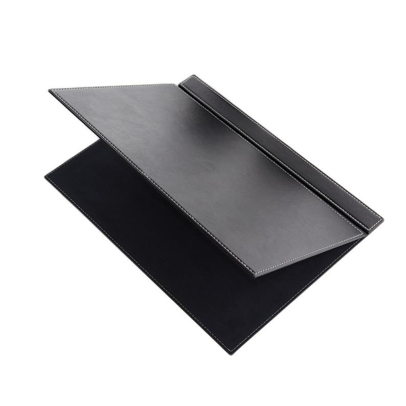 Calme-N Handmade Black Leather Desk Pad,Desk pad in 49cm x 34cm,Fold-Out Function Desk Pad,Leather Desk Ma