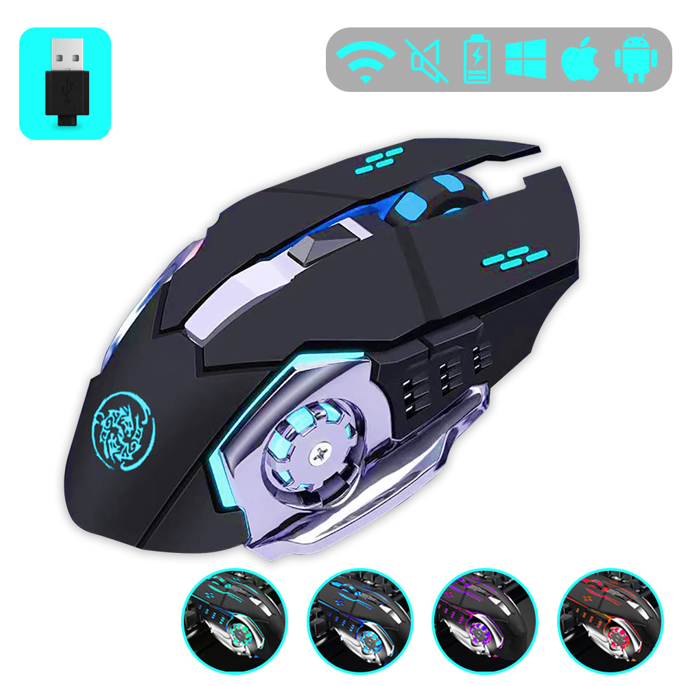 Gaming Mouse 2.4G Bluetooth Wireless Rechargeable Mouse For Laptop RGB Backlight E-Sports Mechanical Mouse For PC Computer Gamer: Yellow