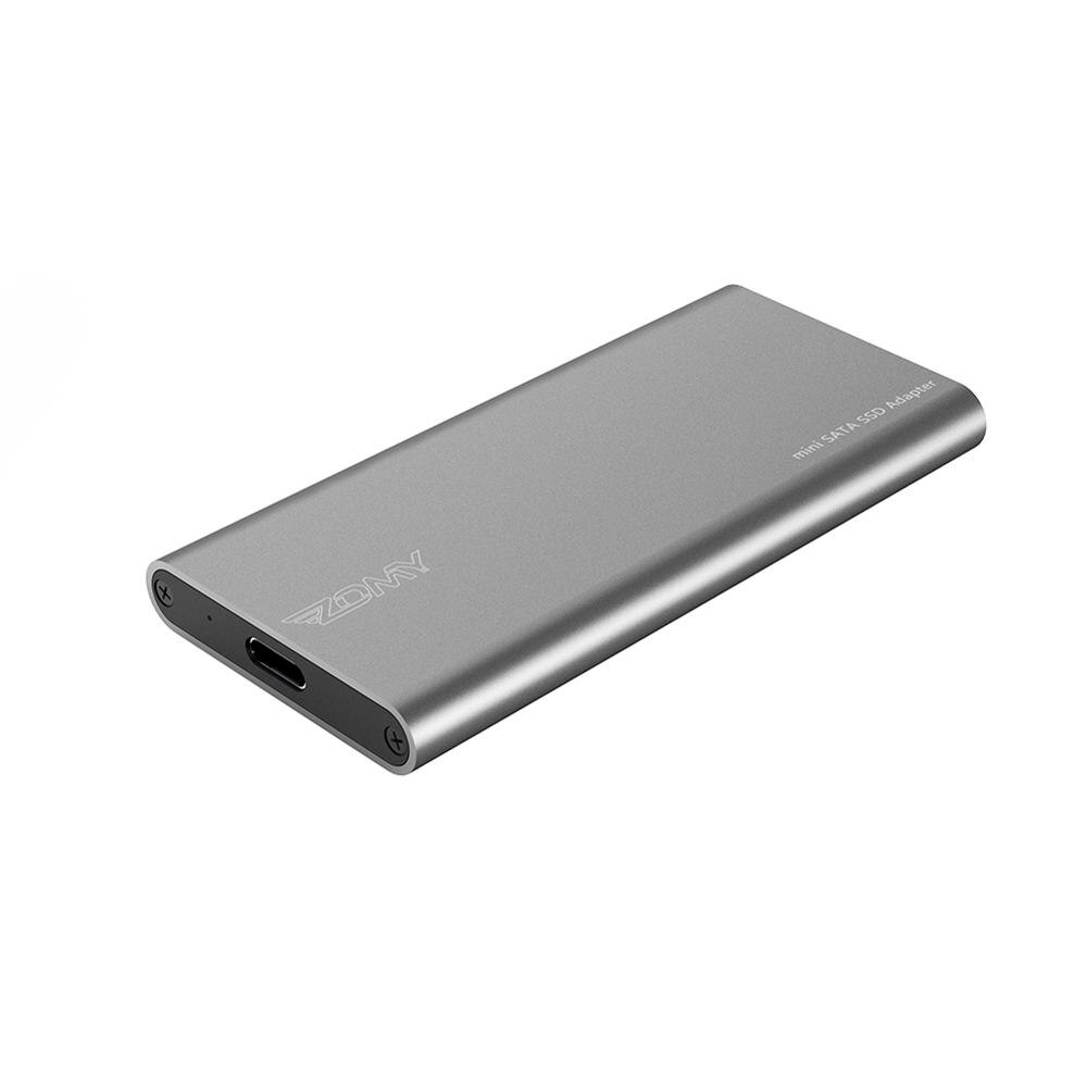 Zomy msata para usb 3.1 ssd caso de alumínio portátil 3*3/3*5 10gbps preto externo hdd gabinete móvel disco de estado sólido hd6012: Grey