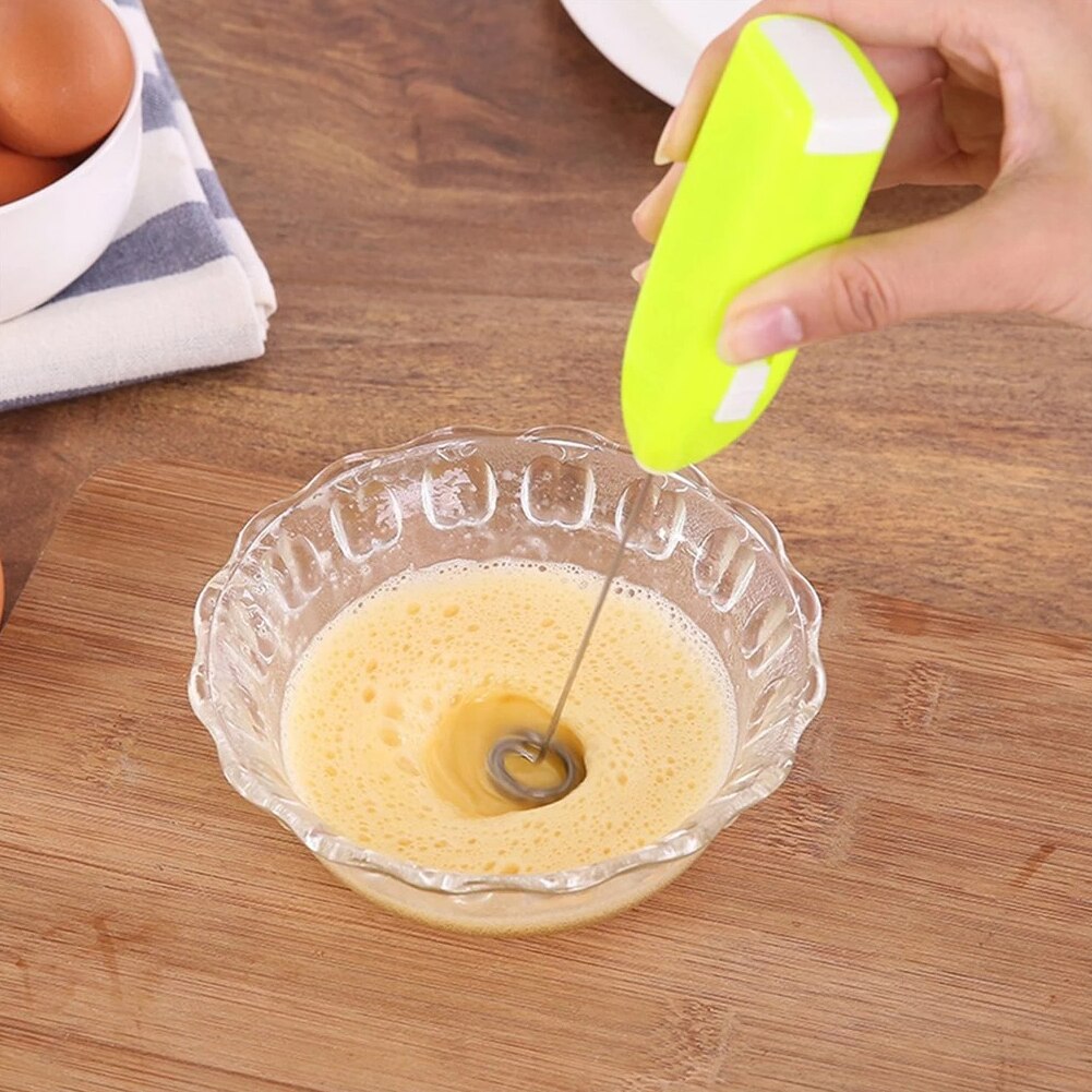 Mini Stainless Steel Electric Milk Frother Handheld Foamer Coffee Maker Egg Beater Chocolate Stirrer Portable Whisk Mixer Tool
