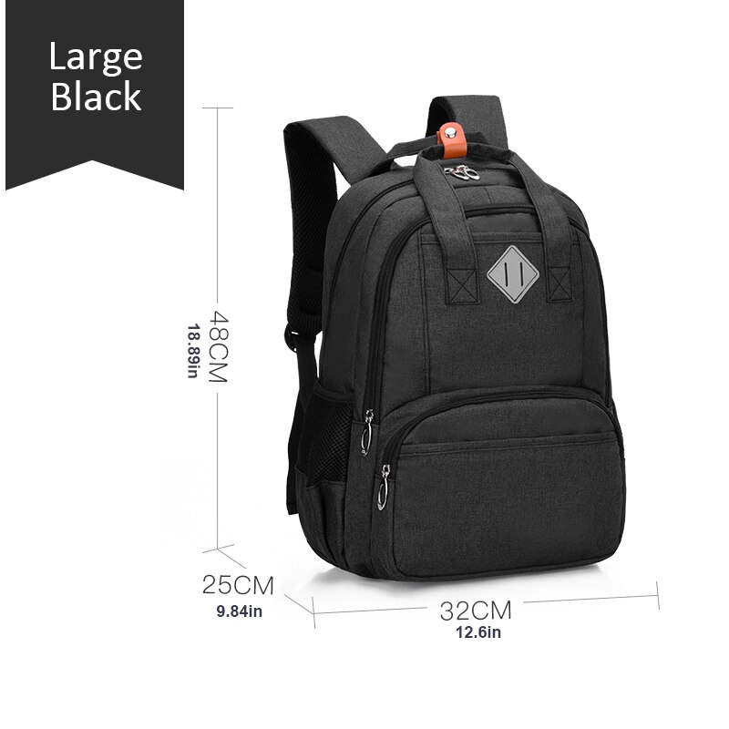Mochila escolar para adolescentes, Kit de estuche de lápices para estudiantes universitarios, bolso escolar diario con caja de bolígrafos, Mochila de ocio para niños y niñas, 6384: Black L