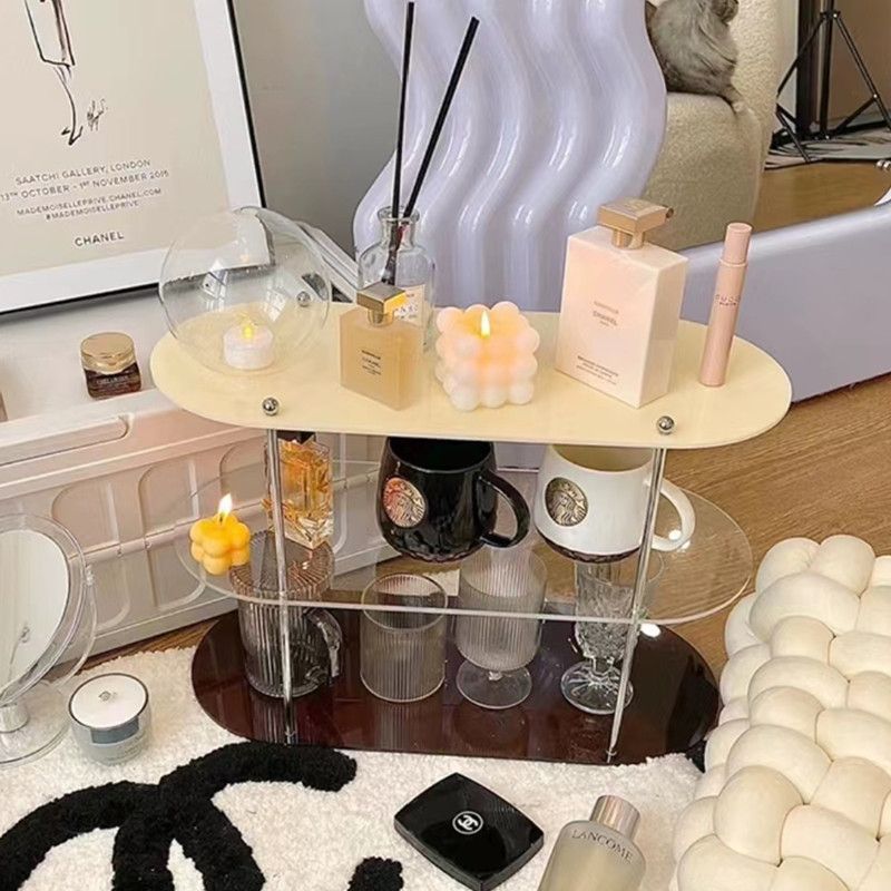 Rack de armazenamento de mesa acrílico de 3 camadas, suporte de exibição de copos de perfume e água, armazenamento de cosméticos, organizador de moldura de exibição de joias