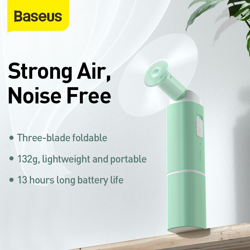 Baseus 3 in 1 Multi-function Fan Mini Portable USB Charging Two-speed Strong Wind Quiet light Power lasting fans for Home Office