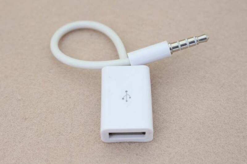 Car MP3 3.5mm Male AUX Audio Plug Jack To USB 2.0 Female Converter Cable Headphone Cable PVC for Car