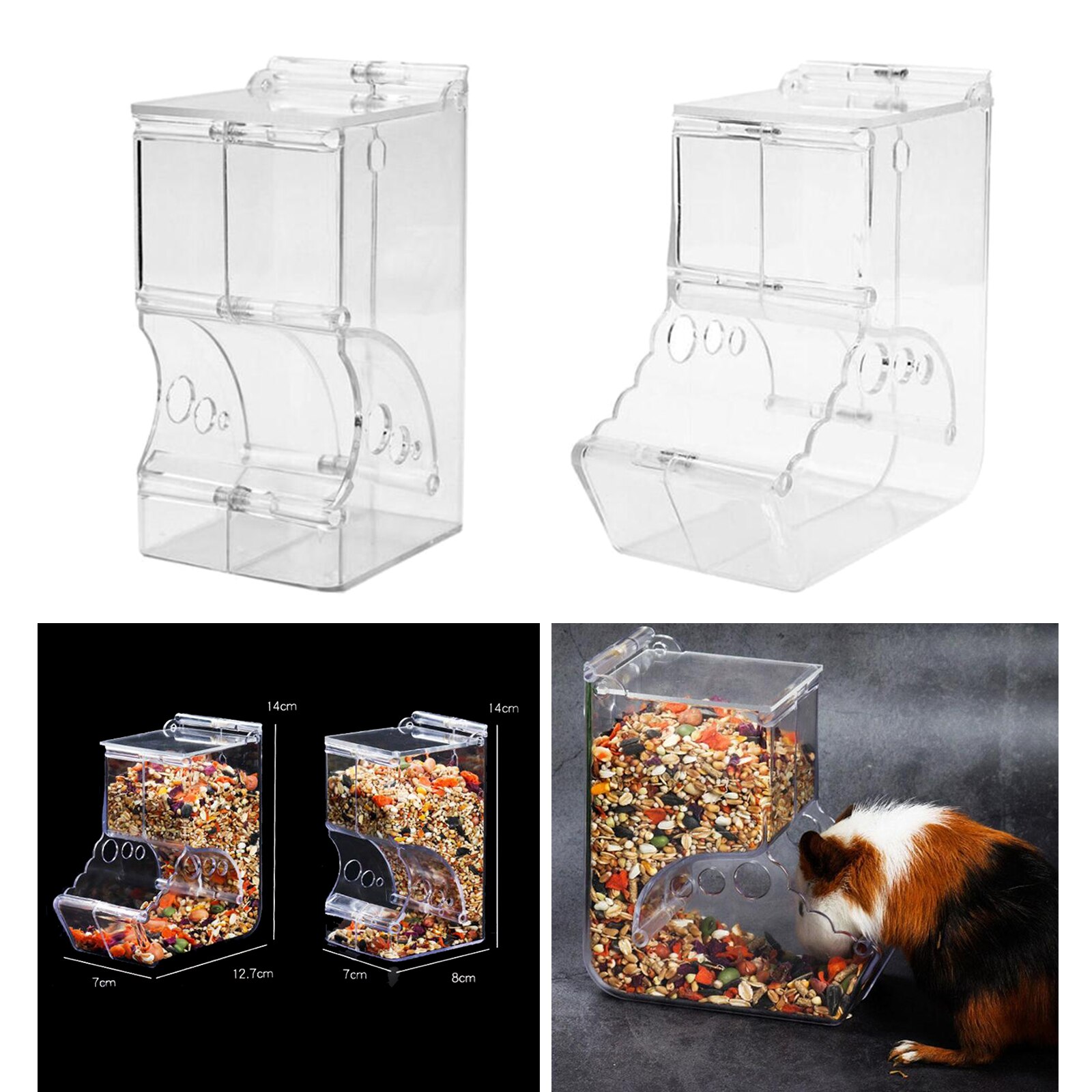 Hamster automatisk føderdispenser madskål kæledyrsfoderbeholder til små dyr