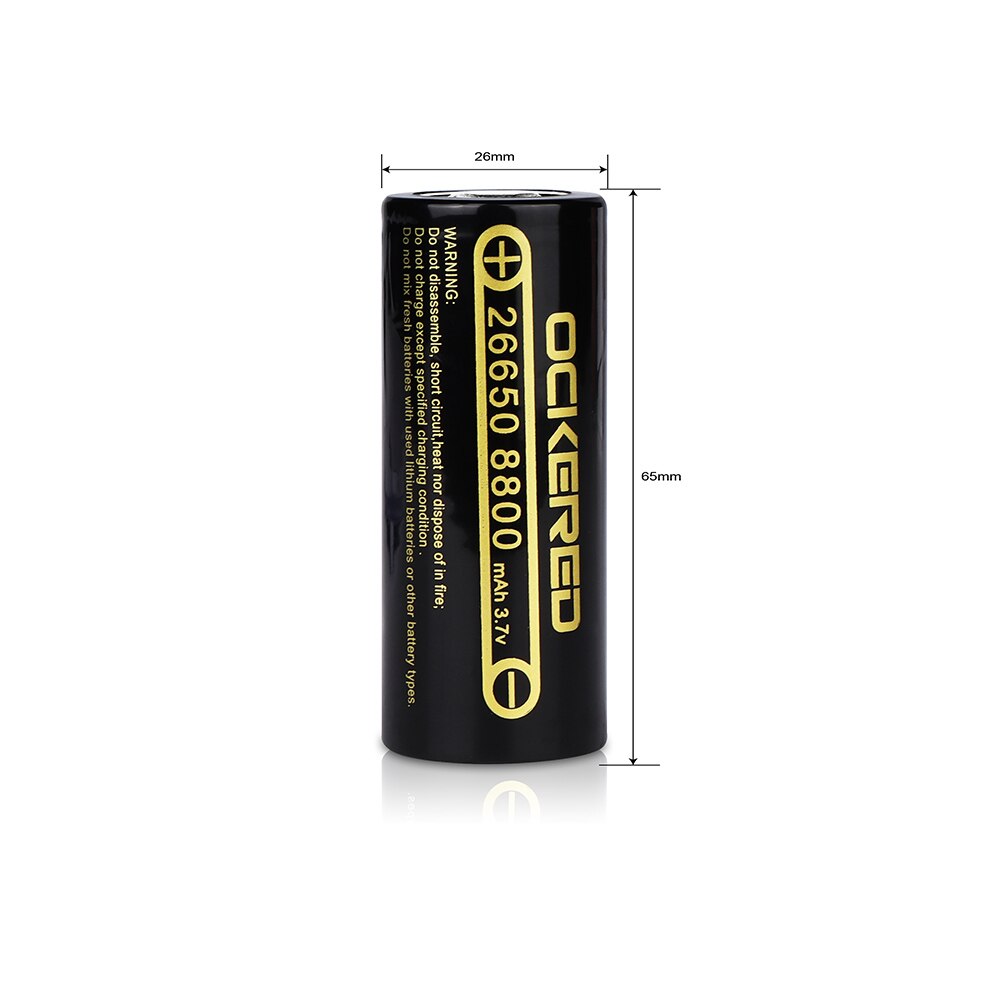 Ockered 3.7V 26650 Batterij 8800 Mah Li-Ion Oplaadbare Batterij Voor Led Zaklamp Zaklamp Li-Ion Batterij Accumulator Batterij