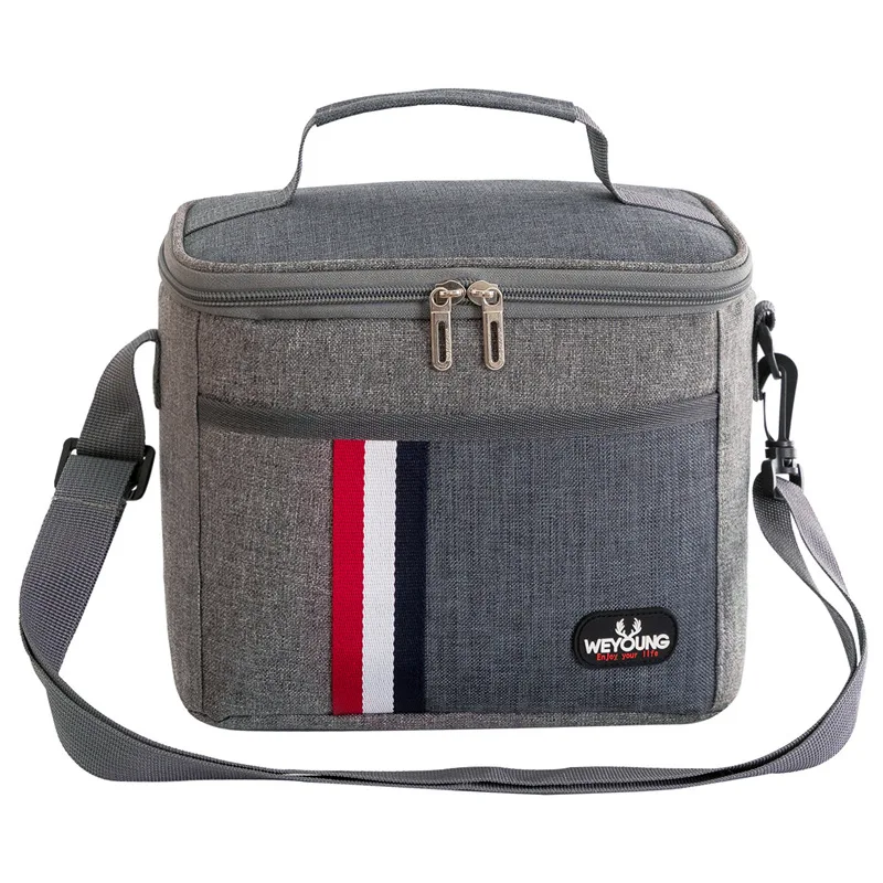 8L Insulated Lunch Bag Cooler Bag Thermal Bag Portable Lunch Box Ice Pack Tote Food Picnic Bags Lunch Bags for Work Storage Bag: black
