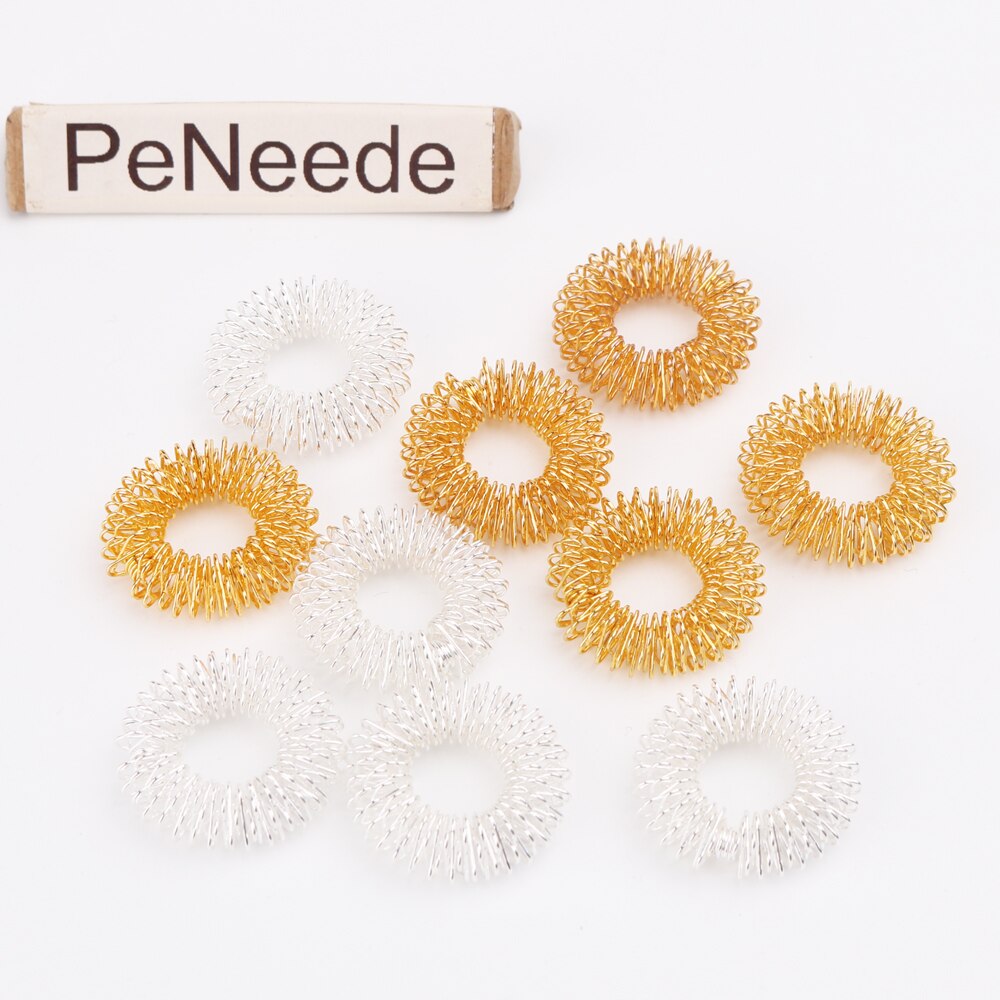 10pcs Finger Stress Relief Fidget Ring Spiky Sensory Fidgit Toy For Autism ADHD Anxiety Quiet Spring Message Tactile Ring