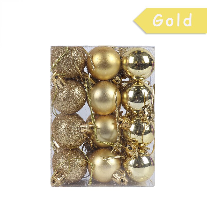 WEIGAO 24pcs Christmas Tree toys Decorations Ball Bauble Xmas Party Hanging Ball Ornaments Decorations for Home Year Navidad
