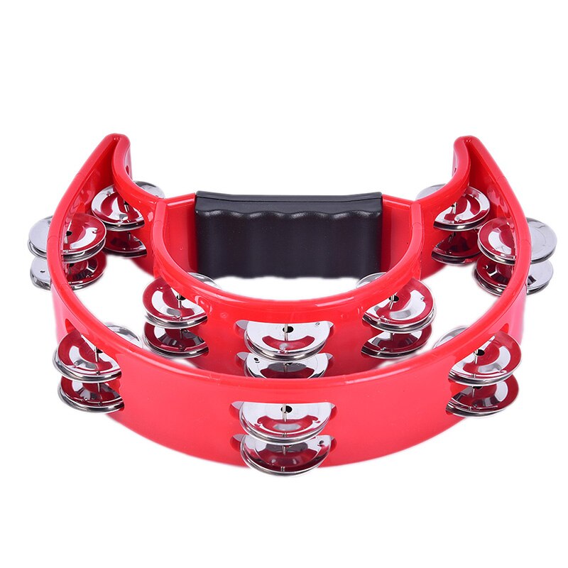 Double Half Moon Music Tambourine Percussion Tamborine Drum Durable Metal Jingles Percussion Instruments