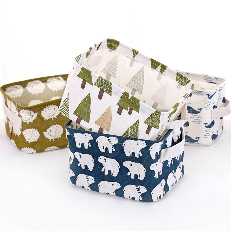 Pöytätulostettu söpö kankaalle säilytyslaatikot kaappi lelu säilytyskori kontti järjestäjä kodin kangas kuutio säilytyslaatikot