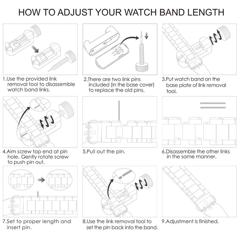 Montre Bracelet Lien Pin Remover Chasse Goupille Montre Kit- Noir De Reparation Doutils De Watch Band Pour Les Horlogers Avec 3 Pins Supplementaires 76239452