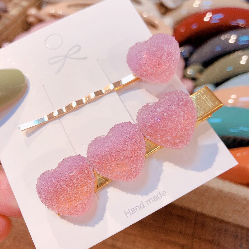 Korea Sweet Heart Candy Color Minimalist Hair Clip Hair Grip Lovely Barrettes Hairpin Hair Accessories For Women Girls: 8