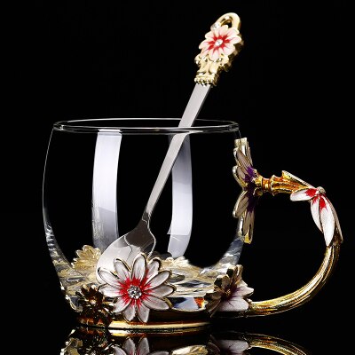 Luksus særlige gennemsigtige krystal skære mønstre glas kop til vand te hjem drikkevarer bryllup: Juhua 320ml